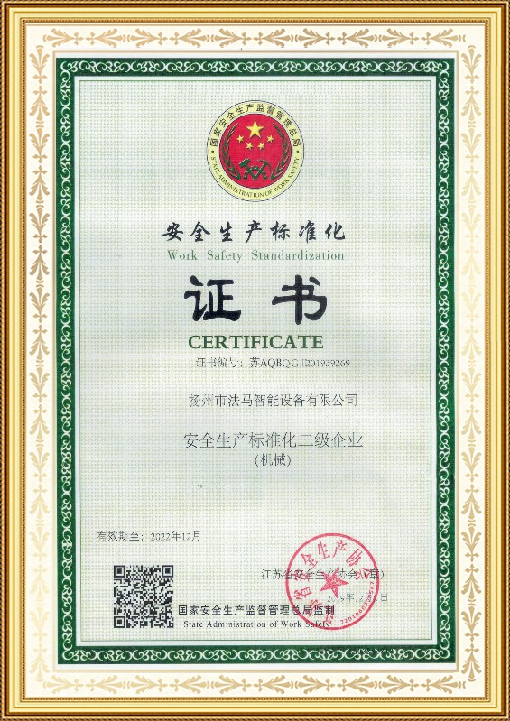 Safety Production Standardization Certificate