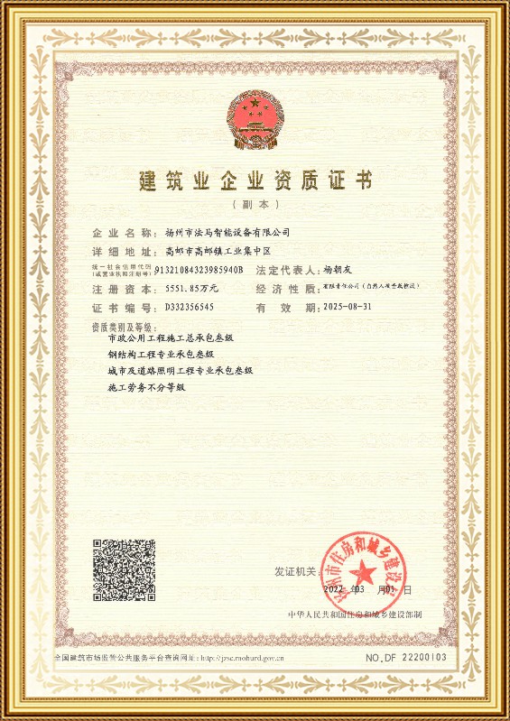 Construction Enterprise Qualification Certificate