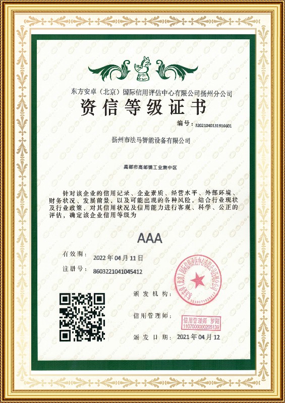 Credit Rating Certificate