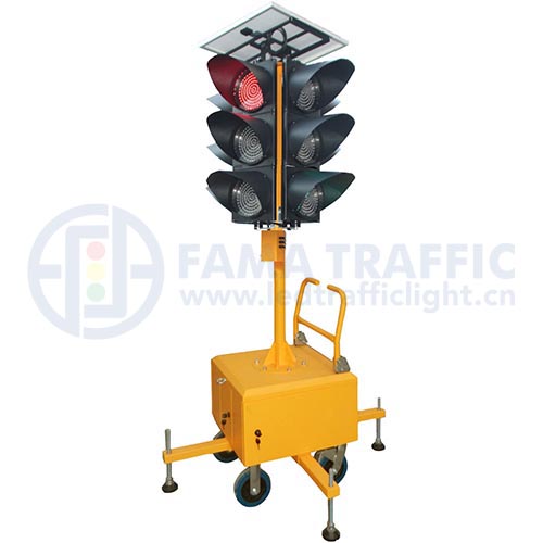 3m Height Moveable Four-side LED Solar Traffic Light
