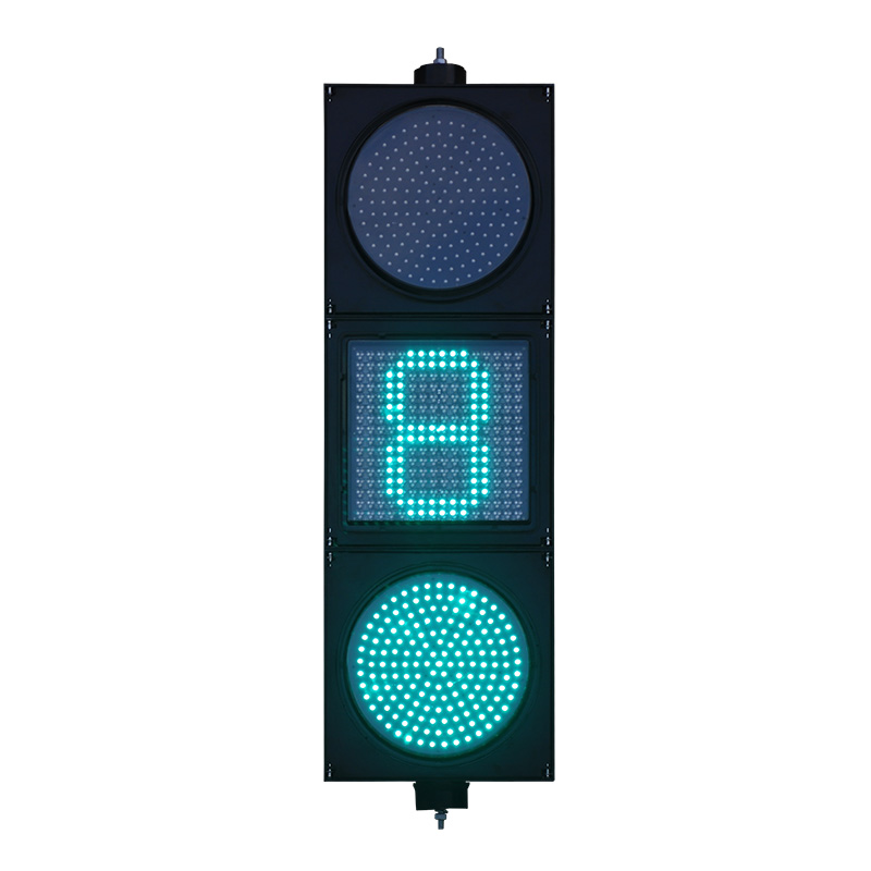 Low Power Red/Yellow/Green Full Ball Traffic Light with Dot Matrix Countdown