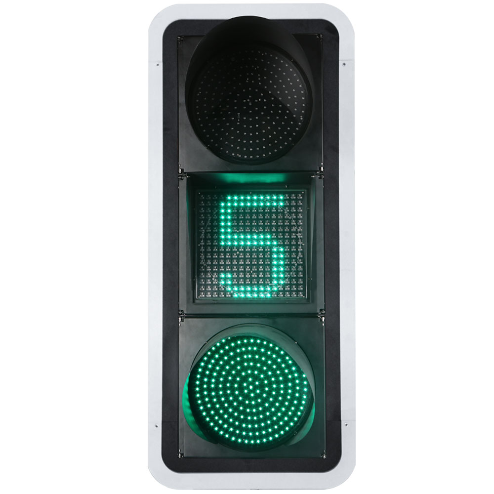 Low Power Red/Yellow/Green Full Ball Traffic Light with Dot Matrix Countdown