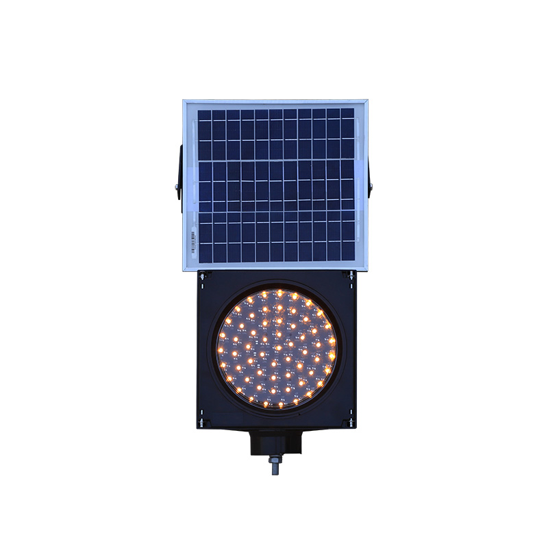 Solar-Powered Yellow Flashing Light