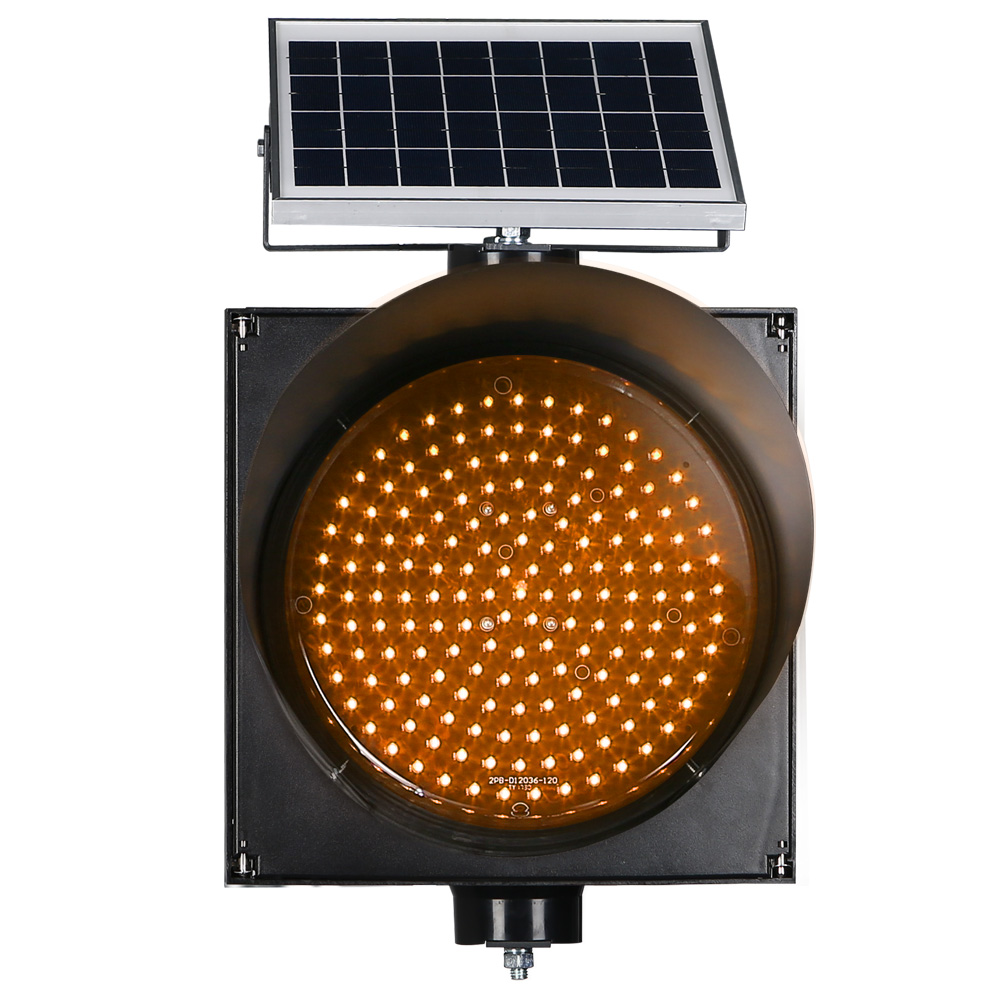 Solar-Powered Yellow Flashing Light