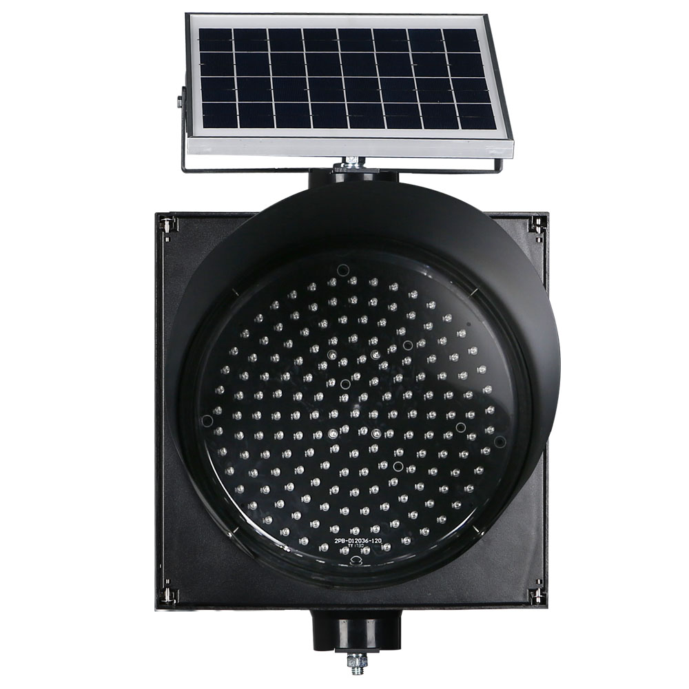 Solar-Powered Yellow Flashing Light