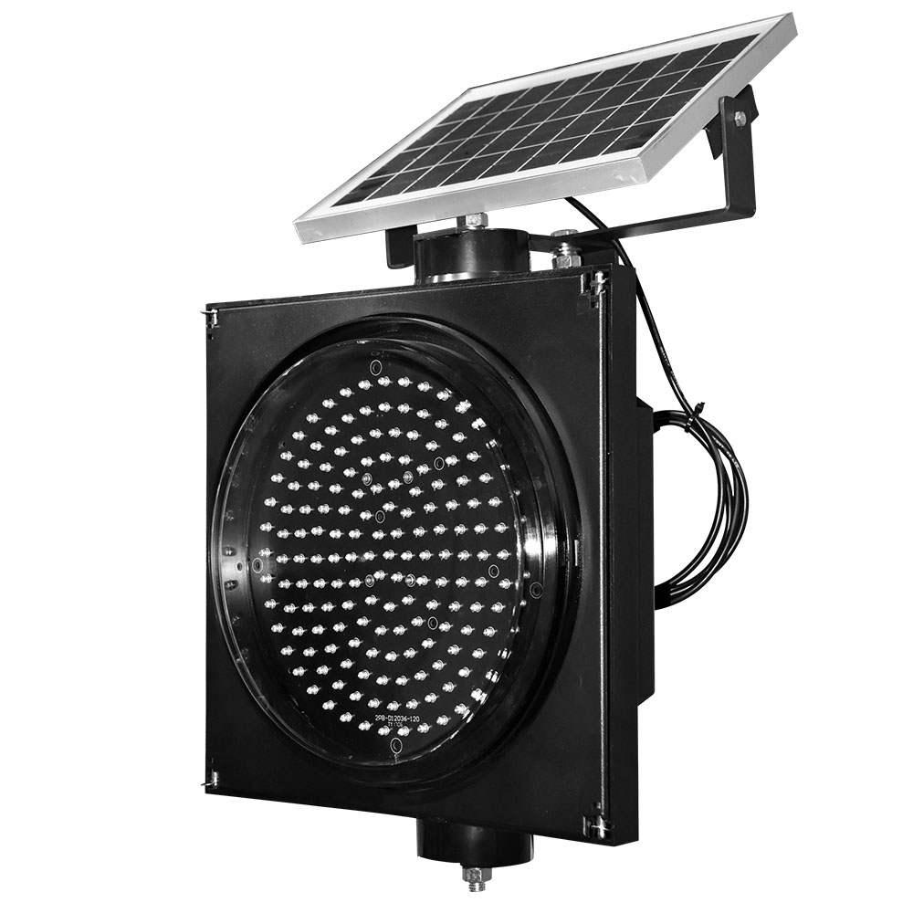 Solar-Powered Yellow Flashing Light