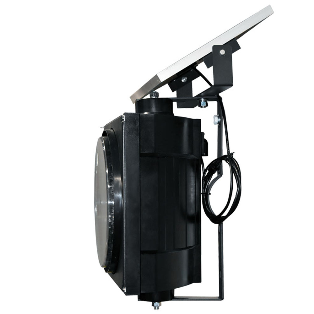 Solar-Powered Yellow Flashing Light