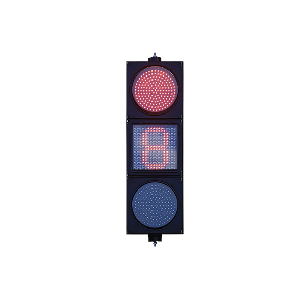 Low Power Red/Yellow/Green Full Ball Traffic Light with Dot Matrix Countdown