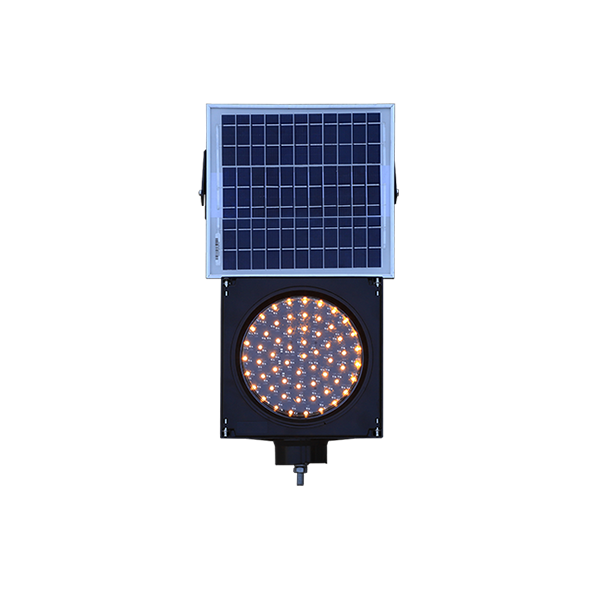 Solar-Powered Yellow Flashing Light