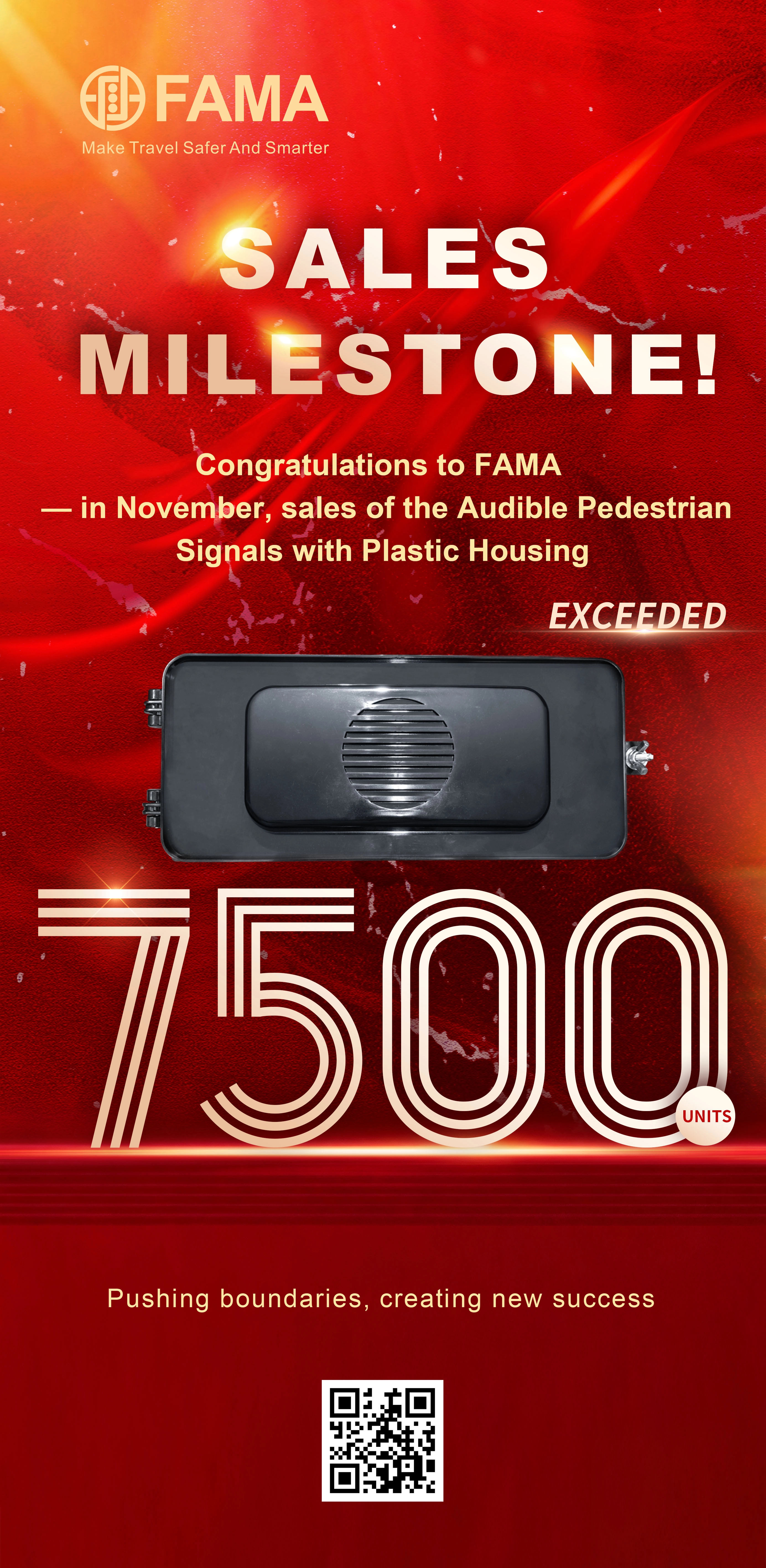 FAMA Audible Pedestrian Signals with Plastic Housing Reach Over 7,500 Units Sold in November, Deployed at More Than 1,000 Intersections