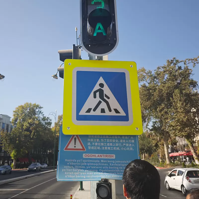 solar powered crosswalk signs