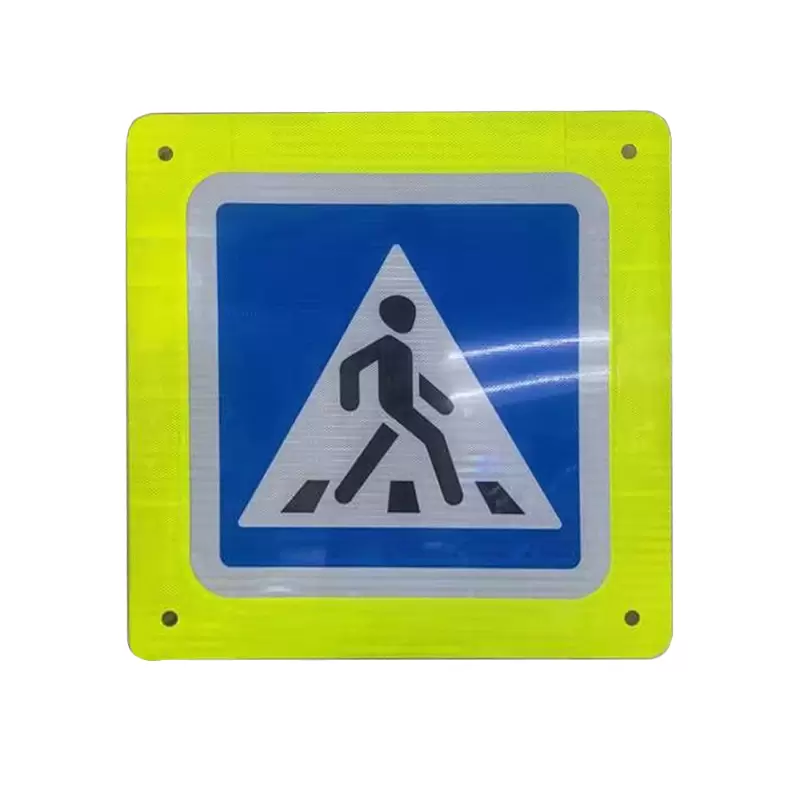 solar powered flashing crosswalk sign