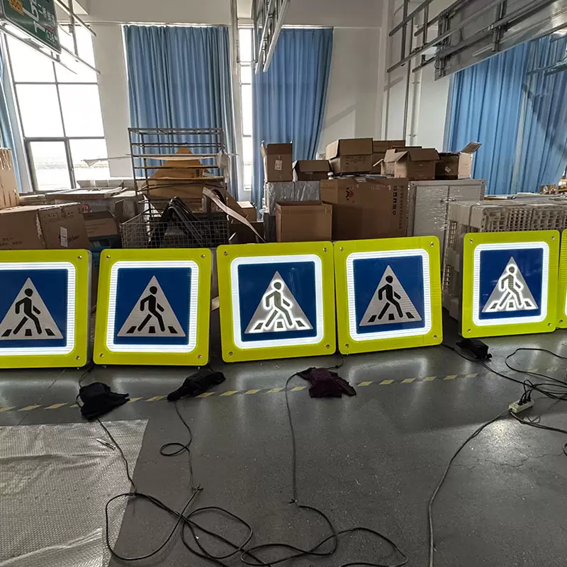 Internally Luminous Pedestrian Crossing Signs