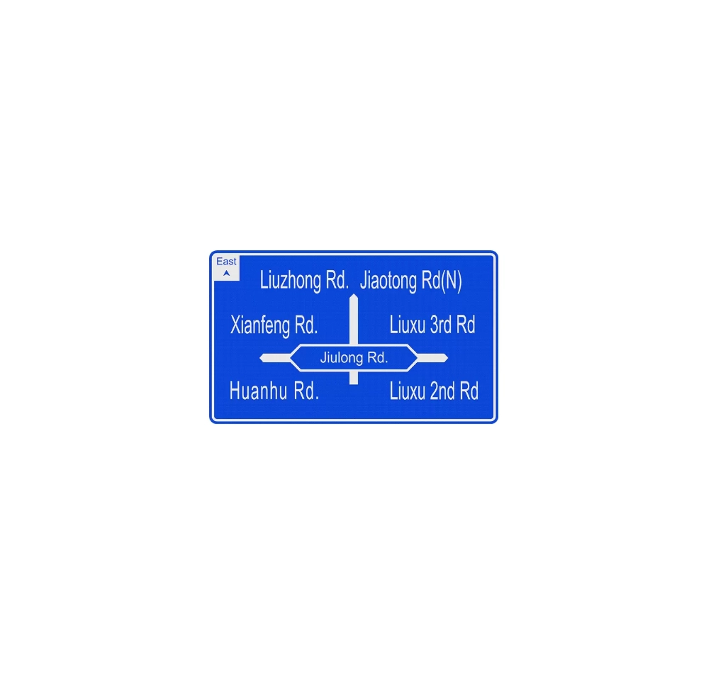 Cross Road Street Sign for Better Visibility in Night and Fog